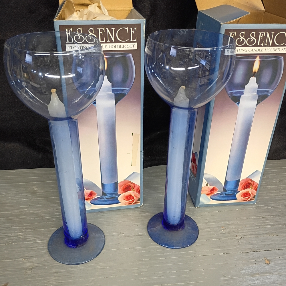 Blue Candle Holder Set